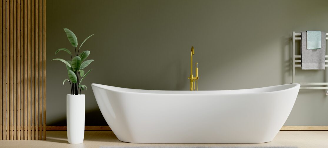 Łazienka z białą wanną
